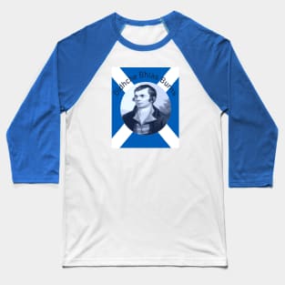 Robbie Burns - In Blue Oidhche Bhlas Burns And Saltire Baseball T-Shirt